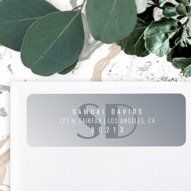 Modern Grey Ombre Gradient Return Address Label (Creator Uploaded)
