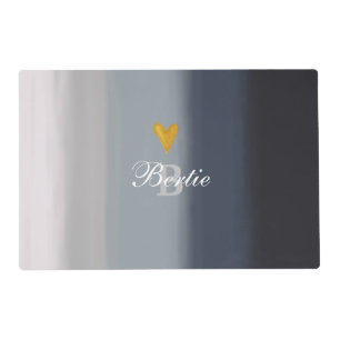 Modern, Grey ombre, personalised dog Placemat