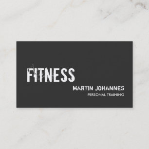 Modern Grey Personal Trainer Business Card