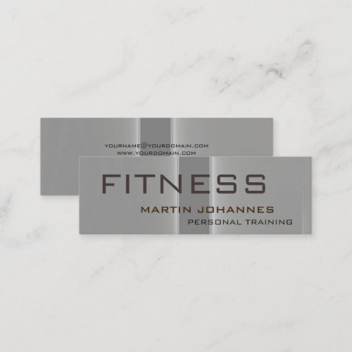 Modern Grey Personal Trainer Gym Bodybuilding Mini Business Card