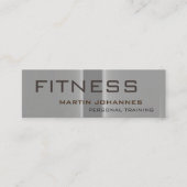 Modern Grey Personal Trainer Gym Bodybuilding Mini Business Card (Front)
