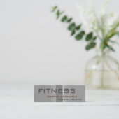 Modern Grey Personal Trainer Gym Bodybuilding Mini Business Card (Standing Front)