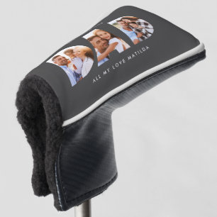 Modern grey Photo Golf Personalized Gift for Dad Head Cover