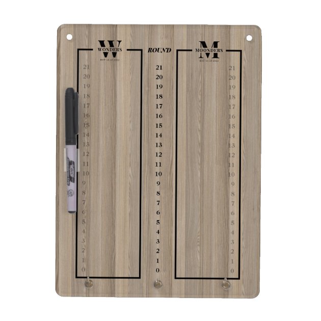 Modern Grey Pine Wood Grain Cornhole Scoreboard Dry Erase Board