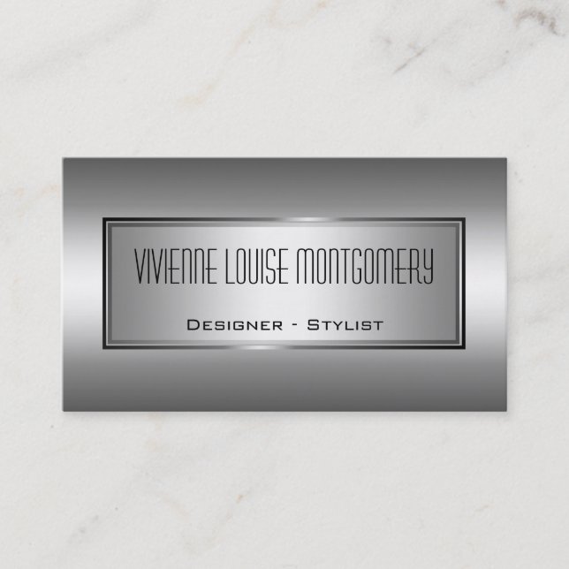 Modern Grey Professional Designer Business Card (Front)