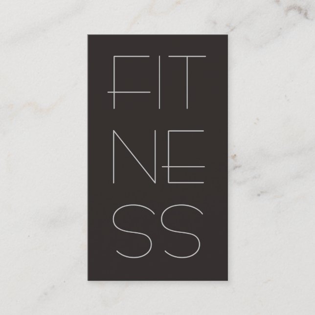 Modern Grey Professional Fitness Minimalist Business Card (Front)