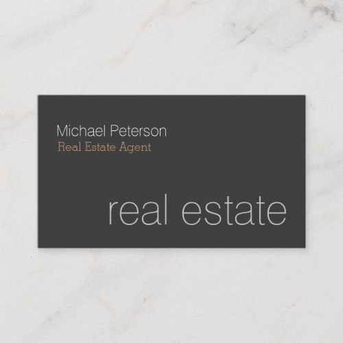 Modern Grey Real Estate Agent Business Card