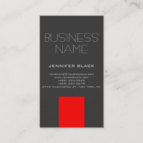Modern Grey Red Consultant Business Card