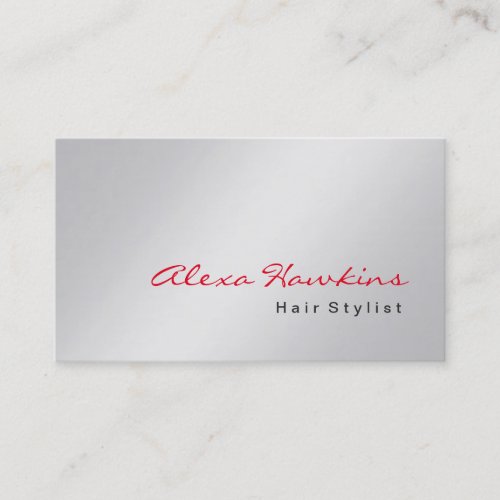 Modern Grey Red Hair Stylist Makeup Artist Business Card