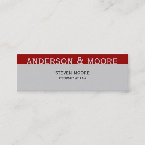 Modern Grey Red Law Firm Attorney Business Card