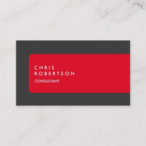 Modern Grey Red Stripe Business Card