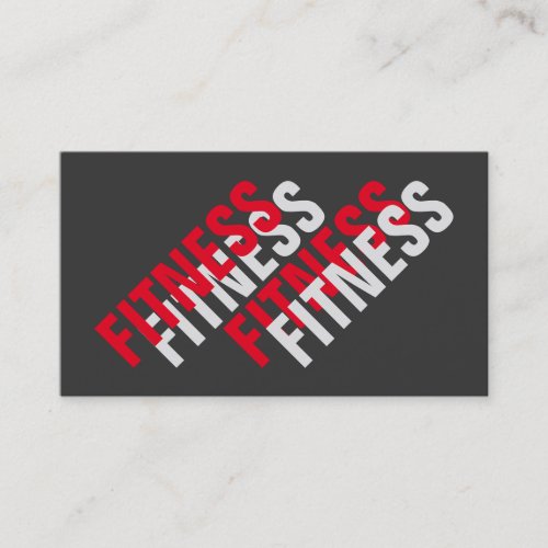 Modern Grey Red Unique Special Personal Trainer Business Card