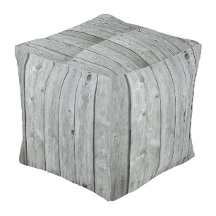Modern Grey Rustic Country Farmhouse Decor Pouf