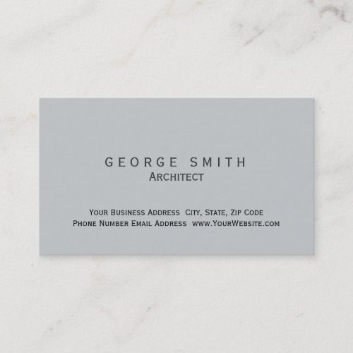 Modern Grey Simple Plain Standard Business Card