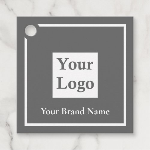 Modern Grey Square Custom Logo Apparel Price Tag