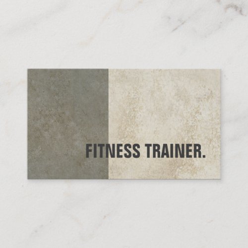 Modern Grey Stone Wall Grey Fitness Trainer Business Card