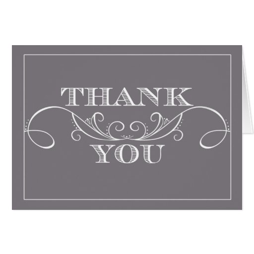 Modern Grey Swirl Wedding Thank You Cards | Zazzle