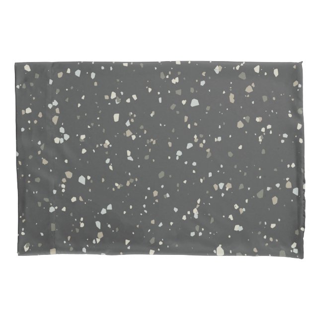 Modern Grey Terrazzo Pillow Case (Front)