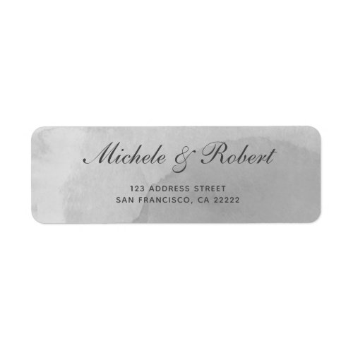 Modern Grey Watercolor Address Label