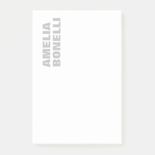 Modern Grey White Bold Minimalist Professional Post-it Notes
