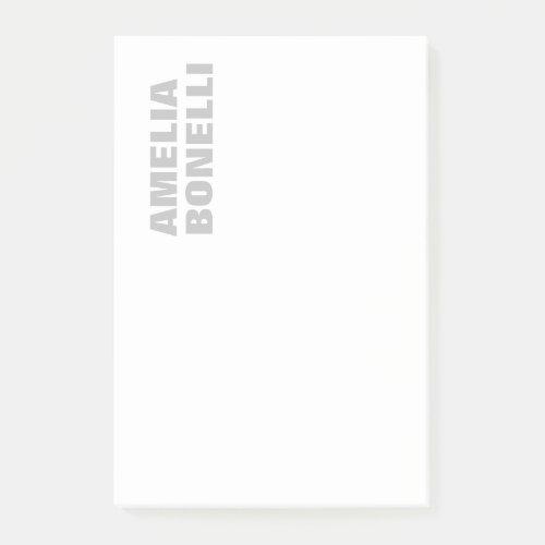 Modern Grey White Bold Minimalist Professional Post_it Notes