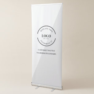 Modern Grey White Custom Business logo Minimalist Retractable Banner