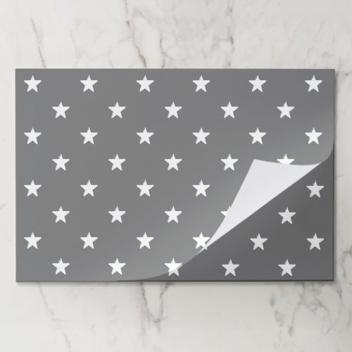 Modern grey  white stars paper placemats