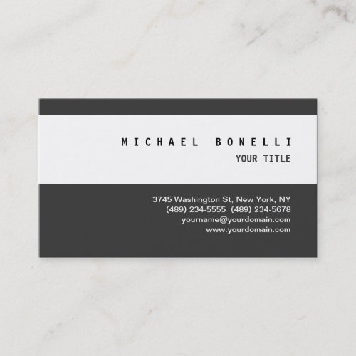 Modern Grey White Trend Professional Business Card