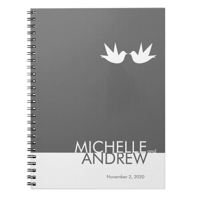 Modern Grey White Wedding Guest Book Organizer (Front)