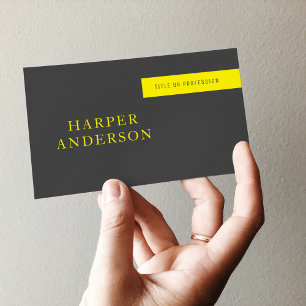 Modern Grey & Yellow Professional Business Business Card