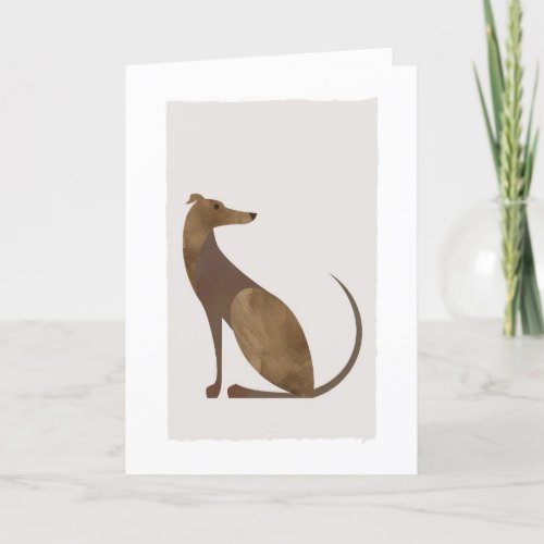 Modern Greyhound Portrait Thank You Card