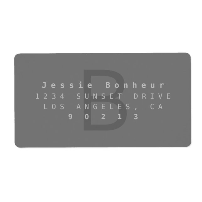 Modern Greys Return Address Label (Front)