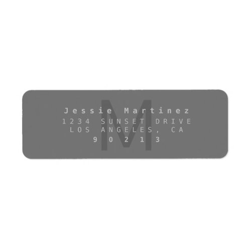 Modern Greys Return Address Label