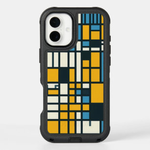 Modern Grid Abstraction – Mondrian-Inspired Geomet iPhone 16 Plus Case