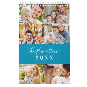 Modern Grid Collage Photo Family 2025 Calendar