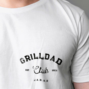 Modern Grill Dad Custom Name Father's Day BBQ T-Shirt