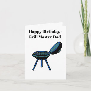 Modern Grill Master Happy Birthday Card for Dad