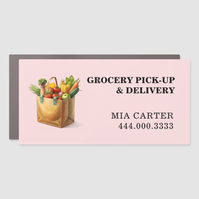 Modern Grocery & Delivery Help Vehicle Magnet (Front)