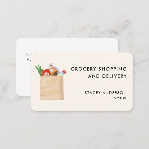 Modern Grocery Shopping Delivery Errands Help Business Card