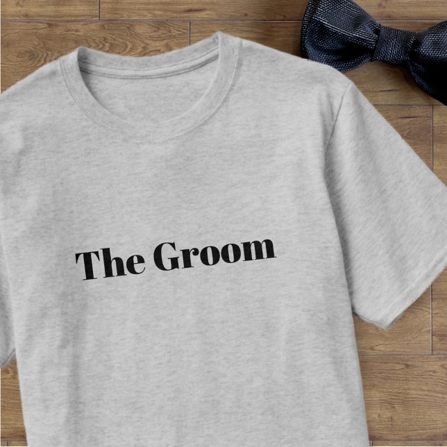 Modern Groom Bachelor Party Wedding T-Shirt (Perfect shirt for your Groom. You could add his name and your wedding date to remind him)