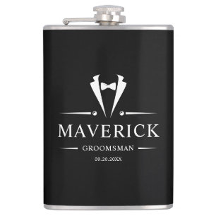Modern Groomsmen Gift Classic Wedding Favors Black Flask