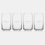 Modern Groomsmen Gift Elegant Best Man Wedding Can Glass<br><div class="desc">This sophisticated wedding party beer can glass set, crafted for your wedding celebration, boasts an elegant border and traditional typography. It showcases the individual's name, title, and the date of the wedding in a classic, black minimalist design. To customize, simply input each person's name, their specific titles, and the date...</div>