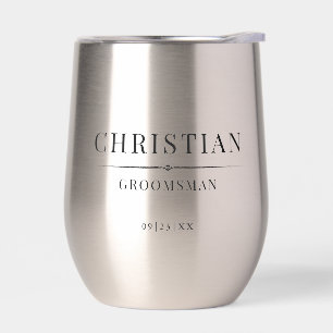 Modern Groomsmen Gift Elegant Best Man Wedding Thermal Wine Tumbler