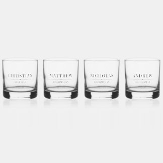 Modern Groomsmen Gift Elegant Best Man Wedding Whiskey Glass