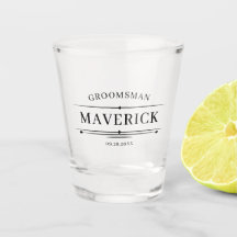 Modern Groomsmen Gift Elegant Wedding Shot Glass