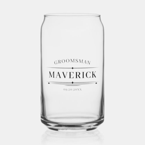 Modern Groomsmen Gift Vintage Elegant Best Man Can Glass