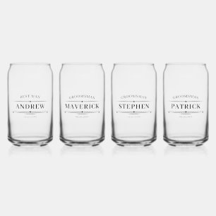Modern Groomsmen Gift Vintage Elegant Best Man Can Glass