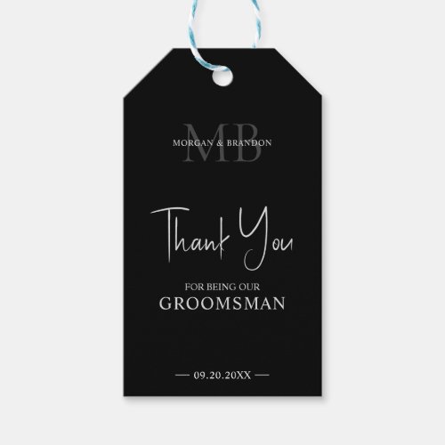 Modern Groomsmen Wedding Favor Thank You Gift Tags
