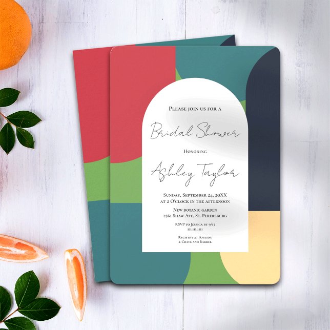 Modern Groovy Colorful Abstract Bridal Shower Invitation (Creator Uploaded)