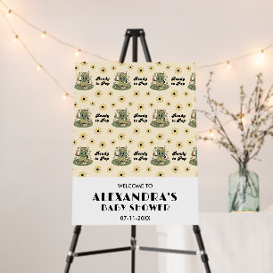 Modern Groovy Daisy Green Ready to Pop Welcome Foam Board